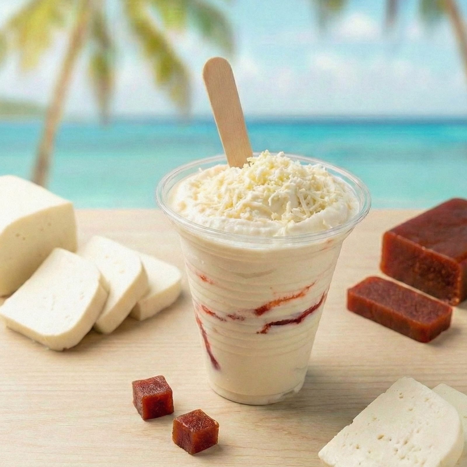 Helado de Queso con Bocadillo